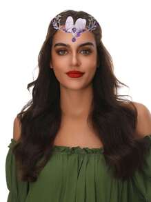 1 pièce Ailes de fée des bois, couronne de feuilles avec strass, accessoire de cheveux unique pour mariée, mariage, fête, cadeau créatif pour anniversaire, Thanksgiving, Halloween. Accessoires pour cheveux, couronnes, tiare, couronne de costume