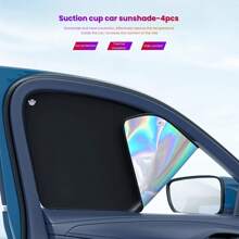 Set Of 4 Suction Cup Car Sunshades, Magnetic Pull-Down Curtains For Vehicle Side Windows, Providing Privacy And Sun Protection Inside The Car.