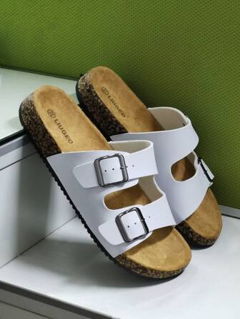 Men's Fashion Soft-Soled Cork Comfort Slippers, Slip-On Mule Sandals For Outdoor Beach Walking, Suitable For Men & Women