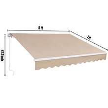 Patio Awning Retractable 8' X 7' Awning Sunshade Shelter With Crank Handle - asPic - Xem 8
