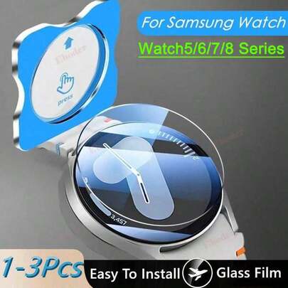 1-3Pcs Easy To Install Tempered Glass Screen Protector Compatible With Samsung Galaxy Watch 8 Classic Watch7 6 40mm 44mm Protective Film For Watch7Ultra 47mm