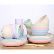 Product Quantity Guarantee LuckyZone Unbreakable Cereal Bowls - 24 Oz Reusable Wheat Straw Bowl Set Of 4 - Dishwasher & Microwave  - Cereal, Soup And Rice - BPA, Healthy & (4 Colors) WG2Y - 米色(4 件組) - 查看 7