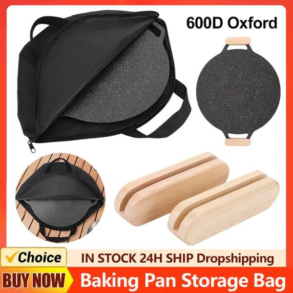 Bolsa de almacenamiento para bandejas de hornear, bolsa para asar con mango, bolsa impermeable para sartenes de 47x38cm, herramienta de BBQ para acampar al aire libre