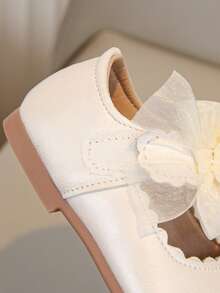 1 Pair Affordable Girls' New Fashion Elegant Minimalist Pearl Decor Bowknot Hook And Loop Floral Trim Soft Comfortable Wear Easy Grip Flat Princess Sandals, Suitable For Shorts, Skirts, Piano Performance, Spring, Summer, Autumn - Beige - View 7
