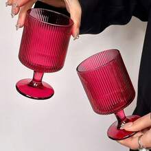 6pcs/4pcs/2pcs/1pc High-Quality Heat-Resistant Glass Cup, Ruby Red Stemware, Suitable For Home Daily Use, Birthday Party, Formal Banquet, KTV, Can Hold Tea, Beverage, Coffee And More