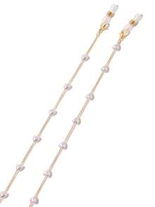 1条时尚心形珍珠眼镜链，时尚可爱硅胶防滑眼镜挂绳，眼镜带，也可作口罩挂绳使用 - 彩色 - 查看 4