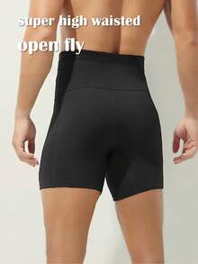 男士压缩短裤，休闲松紧腰长款平角内裤，透气弹力长裤，运动塑身短裤