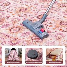 Zentavio Washable Area Rugs 2x3 Door Mat Entryway Vintage Floral Non-Slip Low Pile Entrance Thin Rug Carpet For Kitchen Bathroom Living Room Blue