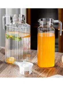 1 pieza Botella de agua multifuncional resistente al calor y al frío - Recipiente de almacenamiento para bebidas calientes o frías, jarra de agua para refrigerador, recipiente para jugo, botella de agua, tetera de té helado o olla de leche, adecuado para cocina, comedor, campamento al aire libre