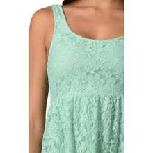 Women's Empire Waist Allover Lace Dress - Cream 6 - View 8