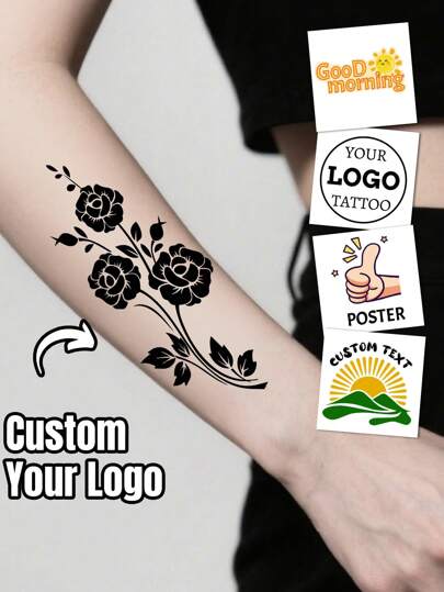 12-48Pcs Custom Temporary Tattoos,Personalized Fake Tattoos,Wedding Tattoo Stickers,Customized Couple Tattoo Stickers,Customizable Logo Birthday Gifts,Party Tattoo Stickers,Anniversaries,Valentine's Day,Wedding Accessories,Ideal Gift For Him/Her,Bride And Groom,Couple,Friend,Men,Women,Family
