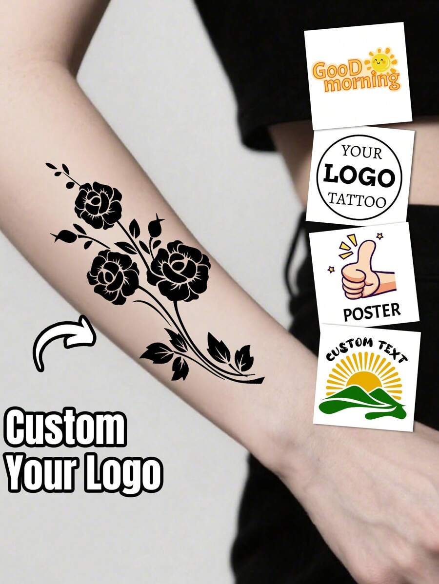 12-48Pcs Custom Temporary Tattoos,Personalized Fake Tattoos,Wedding Tattoo Stickers,Customized Couple Tattoo Stickers,Customizable Logo Birthday Gifts,Party Tattoo Stickers,Anniversaries,Valentine's Day,Wedding Accessories,Ideal Gift For Him/Her,Bride And Groom,Couple,Friend,Men,Women,Family
