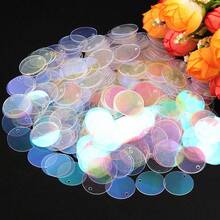 Lantejoulas redondas de 1,5 cm (15 mm) com furo lateral – Paillettes de cores misturadas AB para joias DIY, costura, decoração de vestidos (20 g, 210 unidades)