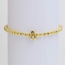 1pc Classic A-Z Initial Letter Bracelet Women 18K Gold Plated Copper Bead Bracelet For Women Jewelry Gift - Letter Bracelet - View 14
