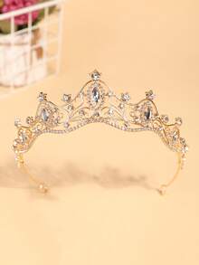 1 件女士时尚公主 3D 皇冠水钻头带，优雅生日发饰，皇冠，头饰，服装皇冠，头饰，发箍，发箍