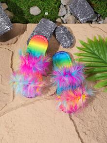 1 双儿童夏季鞋，时尚经典花卉图案，编织交叉，松紧带舒适百搭平底凉鞋，适合各种场合