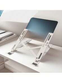 1 个白色便携式笔记本电脑支架，可折叠和可调节塑料笔记本电脑支架（订购前请注意尺寸，大号和小号。） - 彩色 - 查看 4