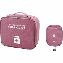 Set de 2 bolsas de primeros auxilios vacías, bolsa de medicina de viaje, bolsa organizadora de suministros médicos, kit portátil para viajes, automóvil, hogar, campamento, oficina, senderismo, actividades al aire libre para bolsa de equipo de emergencia