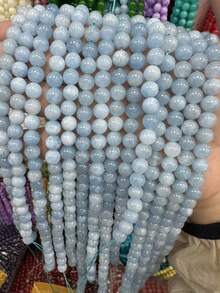 1 Strand Aquamarines Beads Natural Stone Loose Beads Beads For DIY Bracelet Necklace Earrings Making Jewelry Healing Crystals Jewelry Accessories