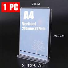 3 种尺寸亚克力标牌架 - 透明 T 形塑料展示架,双面纸架和标牌架,用于菜单、传单、图片 - 耐用亚克力纸架和储物容器,适用于办公室、零售、展览、餐厅、婚礼 - 彩色 - 查看 16