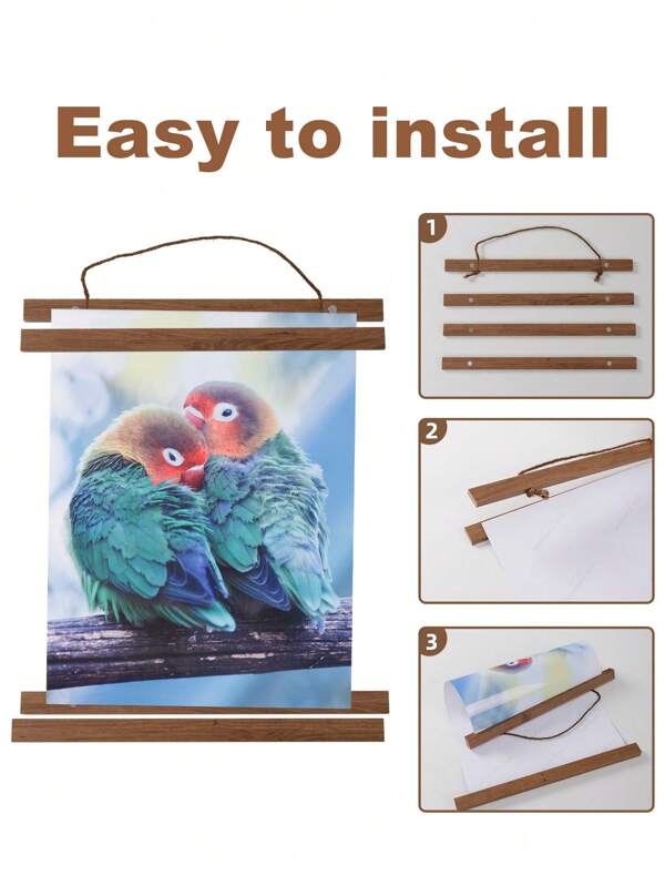 1 pieza Marco colgante magnético vertical clásico para póster - Arte de pared de lienzo rectangular vertical para el hogar - Decoración de pared para el hogar, la sala de estar y la oficina