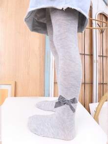 5 件套女童纯色天鹅绒蝴蝶结紧身裤，适合日常穿着，四季皆宜 - 彩色 - 查看 8