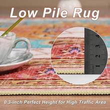 2x3 Bright Pink Area Rug For Entryway, Small Washable Rugs With Non-Slip Backing For Girls Bedroom, Cute Vintage Throw Carpet Kitchen Laundry Front Door Decor