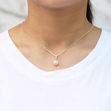 Philip Jones Silver Plated Pearl Drop Necklace Created With Zircondia® Crystals - 1 - 查看 2