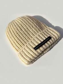 新款厚针织帽，宽松，男女通用，保暖，休闲，时尚，个性化，百搭，涤纶，无帽檐，秋冬 - 帽子 - 查看 5