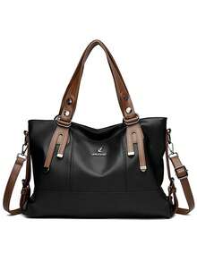 2025 Burgundy Women's Crossbody Bag, Shoulder Bag For Middle-Aged Ladies, Large Capacity Tote Bag - Black - View 3