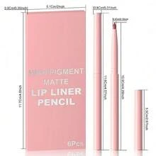 6Pcs Retractable Lip Liner Pencils Set Pack For Shaping & Sculpting Lips, Mauve Maroon Red Orange Nude Chocolate Dark Brown Plum Creamy Matte Gel Lip Liner Lipliners Pencil Delineador De Labios - 多色1 - 查看 10