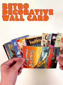 50 张复古海报系列装饰墙卡，美好生活温馨明信片、留言卡、室内卧室墙壁装饰贴纸，适用于学校用品，返校