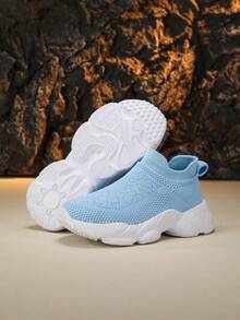 Bestselling Girls' Mesh Lightweight Breathable Comfortable Casual Shoes, Soft Sole Non-Slip Fashion Sneakers - Baby Blue - View 5