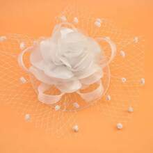 Elegant Floral Bridal Wedding Charming Headpiece Party Stage Hair Accessory Hat Organza Veil Decor Hat, Green, Tiny Hats, Derby Hat, Mini Fascinator, Mini Top Hat , Mini Cap, Rave Accessories