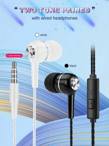 3.5mm Crystal Line Wired In-Ear Headphones, High-Definition Sound Quality, Anti- Design, Comfortable Wear, Compatible With Smartphones, Computers, MP3 And Other Devices, Classic & Fashionable Appearance