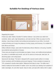 Fates Advanced Napa Texture PU Leather Light Desk Pad Protector, Double Sided Use,Office Desk Mat, Large Mouse Pad, Non-Slip PU Leather Desk Blotter, Laptop Desk Pad, Waterproof Desk Writing Pad For Office And Home(Thickness 1mm)