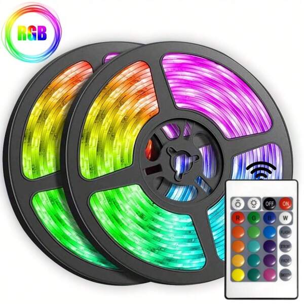 5V 5050 LED Light Strip RGB USB Remote Control LED Flexible Strip Diode Strip, Used For TV Backlight Room Decoration