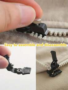 10 件装通用拉链修理套件快速修复滑块 - 易于安装无缝替换拉链头，适用于夹克、行李箱、背包、靴子 - 黑色拉链头 - 彩色 - 查看 6