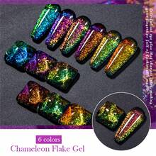 Mtssii 7毫升变色龙亮片凝胶指甲油，极光激光半永久美甲凝胶，混合型可卸UV凝胶，适用于美甲 - 彩色 - 查看 4