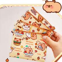 Monedero de capibara con estética Ins, bolsa de almacenamiento con cremallera mini para mujeres, adolescentes y niñas - Auriculares, lápiz labial, toallas sanitarias - Multicolor - Ver 4