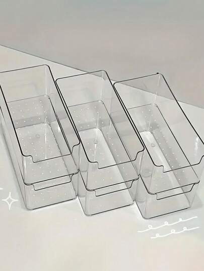 1/3/6 scatole di stoccaggio per cosmetici da tavolo, organizer per cosmetici, organizer per cassetti in plastica trasparente, scaffali per prodotti per la cura della pelle, accessori per camera da letto e bagno, contenitori per forniture per ufficio e organizzazione, forniture per il ritorno a scuola