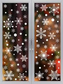 Weihnachts-Schneemann Fensteraufkleber, Weihnachts-Schneeflocken Aufkleber, Weihnachtsparty & Winter Heim-Dekoration