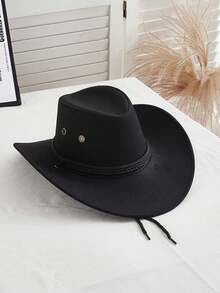 1顶棕黑色牛仔帽，百搭款式，适合万圣节、情人节、圣诞节，男女皆宜，圣诞礼物