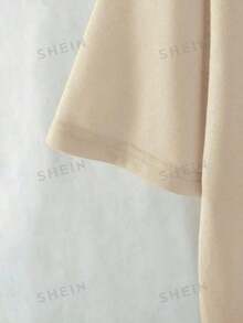 Round Neck T-Shirt With Print Of The Virgin Mary Catholic Religious - Màu Khaki - Xem 2