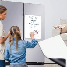 8.26 英寸 x 5.82 英寸白色磁性白板，配可擦写柔性马克笔，适用于冰箱磁铁、磁性白板、冰箱贴、厨房备忘录、购物清单、学校用品、返校用品、白板 - 彩色 - 查看 7