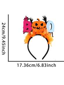 1 Stück Halloween Haarreif - Damen Party Dekoration, fluoreszierendes Kürbis- und Fledermaus-Muster, ohne Stromversorgung, geeignet für Halloween Partys, Halloween Dekorationen, Junggesellinnenabschiede und Familienfeiern