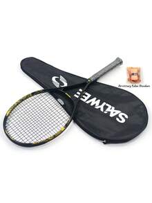 SALYWEE [Golden Dragon] Carbon Composite Tennis Racket | 50-60lbs Tension G2 Grip | Chinese Dragon Art Black/White Styles | Balanced Control & Power | Cultural Design Racket | Free Grip & Bag