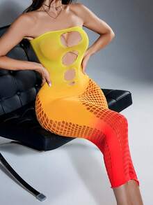 性感内衣，惊艳镂空长袖紧身裙，性感优雅网眼透明派对连衣裙 - 彩色 - 查看 5