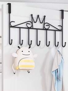 1 件现代风格门上悬挂式储物架，带挂钩 - 易于安装的壁挂式收纳架，用于毛巾、衣服、帽子、包包和浴袍、钥匙眼镜耳机杂物挂架，防倾斜，适用于卧室、浴室、厨房家居装饰