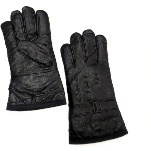 Luva Masculina Couro Forrado Motoqueiro Frio inverno Motociclista